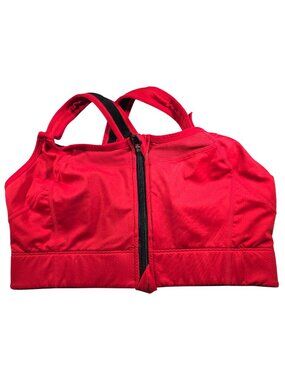 CVG sports bra red Red Zip Front Womens Medium fitness exercise running gear